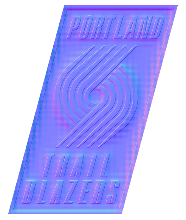 Portland Trail Blazers Colorful Embossed Logo vinyl decal